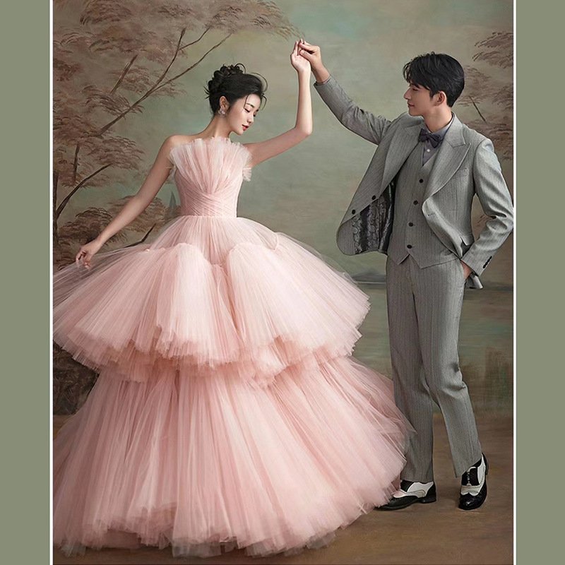 SUNNY Studio Theme Wedding Photography Outdoor Photo Dress Pink Wedding Dresses