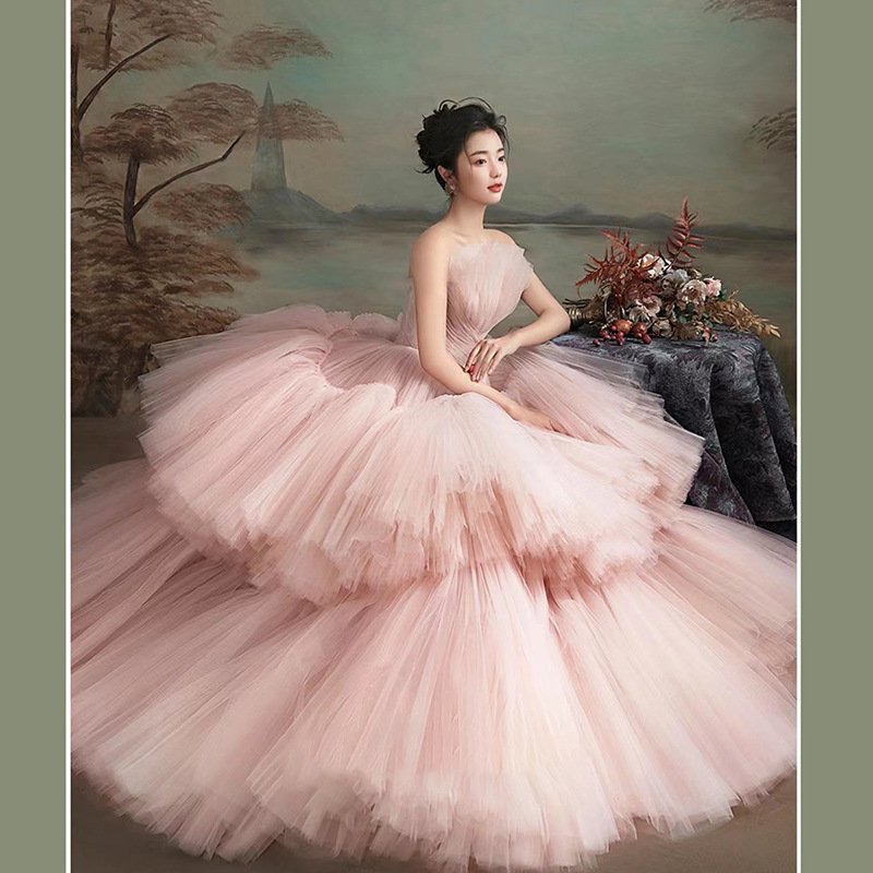 SUNNY Studio Theme Wedding Photography Outdoor Photo Dress Pink Wedding Dresses