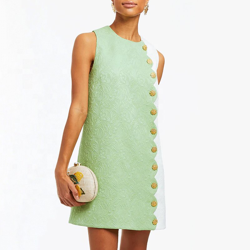 Custom Colour Summer Vest Dress Women's Super Stretch Suiting Adjustable Tie Halter Neckline Casual Dress