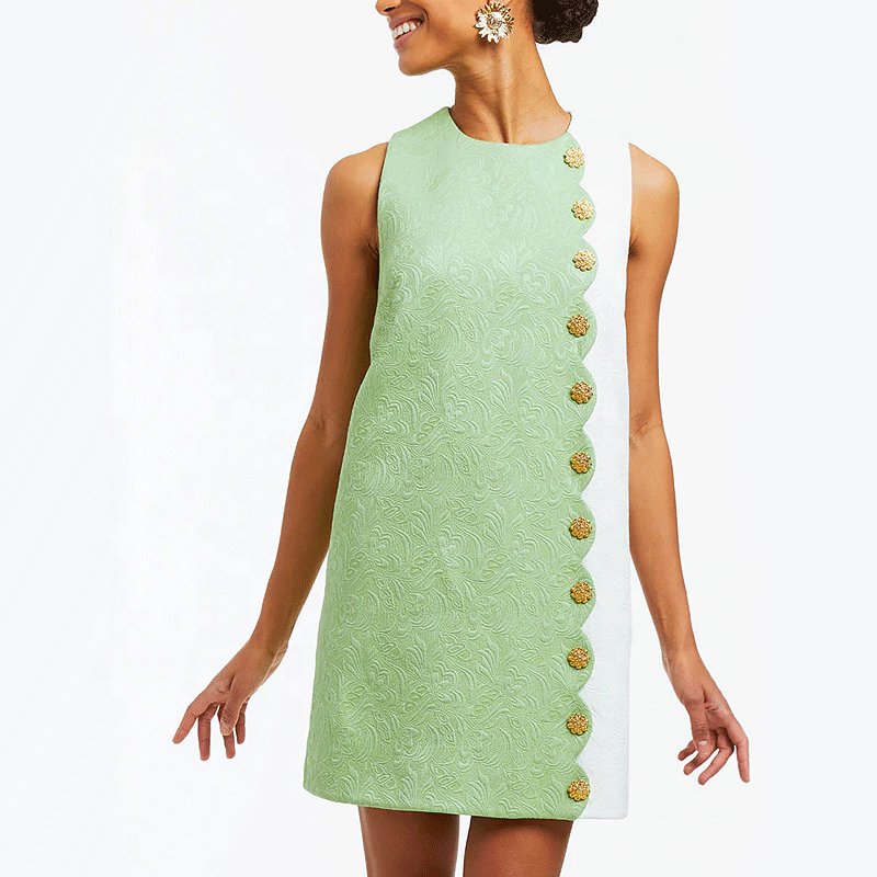 Custom Colour Summer Vest Dress Women's Super Stretch Suiting Adjustable Tie Halter Neckline Casual Dress