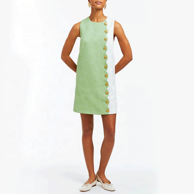 Custom Colour Summer Vest Dress Women's Super Stretch Suiting Adjustable Tie Halter Neckline Casual Dress