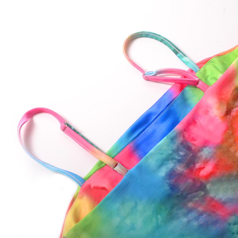 Wholesale Sexy Suspenders Tie Dye Casual Women Dresses