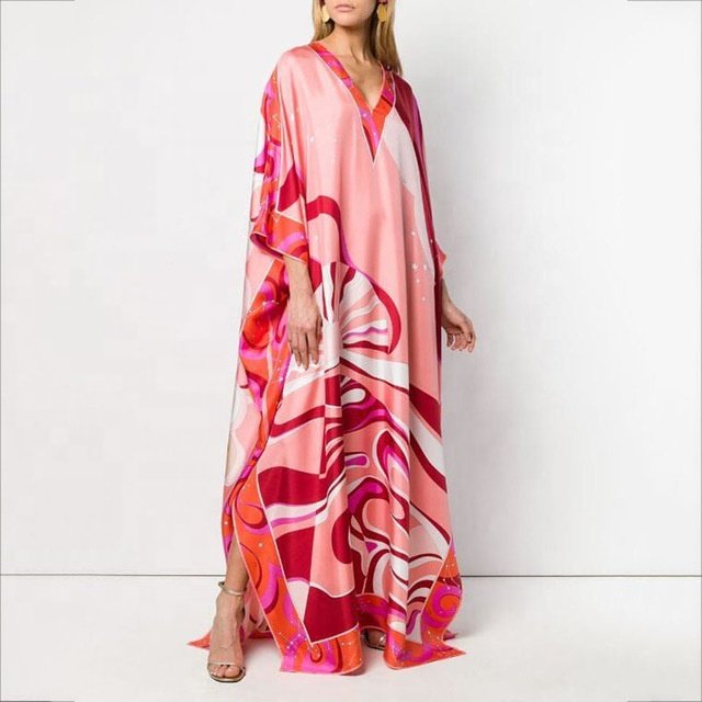 New arrival kaftan dress summer kaftan dresses women silk kaftan dresses women