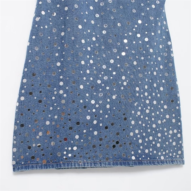 TAOP&ZA women's clothing 2024 early autumn August new round neck sleeveless sequin design short dress 6688280