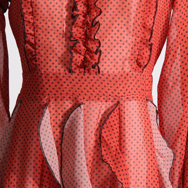 Knitted Undefined Ruffled Red Modest Long Dresses Elegant Casual Dress Women Sexy Formal Maxi Casual Ladies