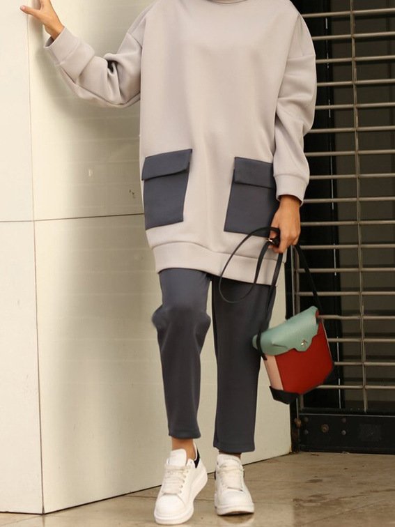 Custom Muslim Sport Wear Hotsale Casual Wear Hooded Tracksuit High Quality Cotton Long Sleeve Coat With Pants