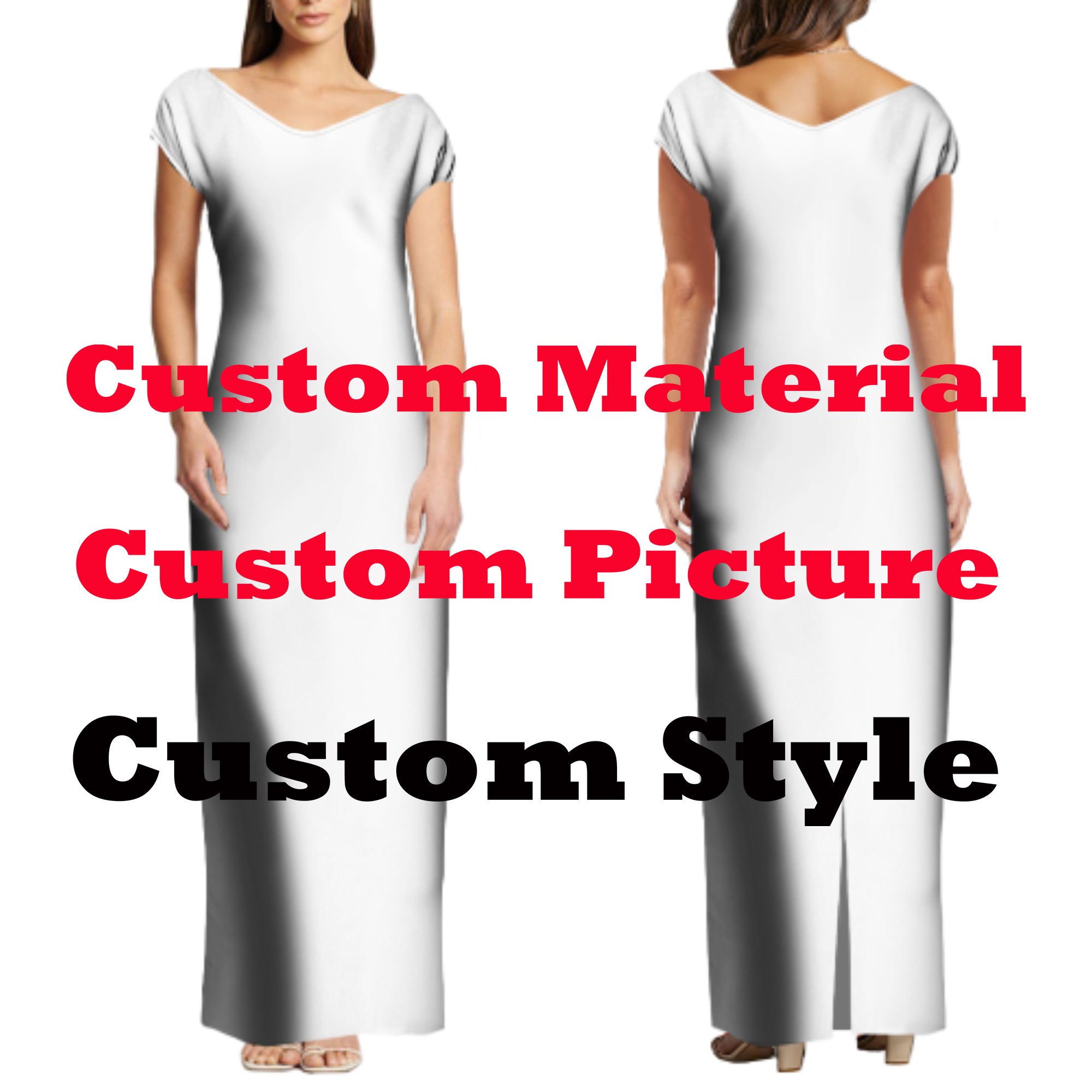 New Drop Shipping Red Polynesian Samoa Tribal Design Casual Dress Big V Neck Half Shoulder Short Sleeve Long Evening Party Dress