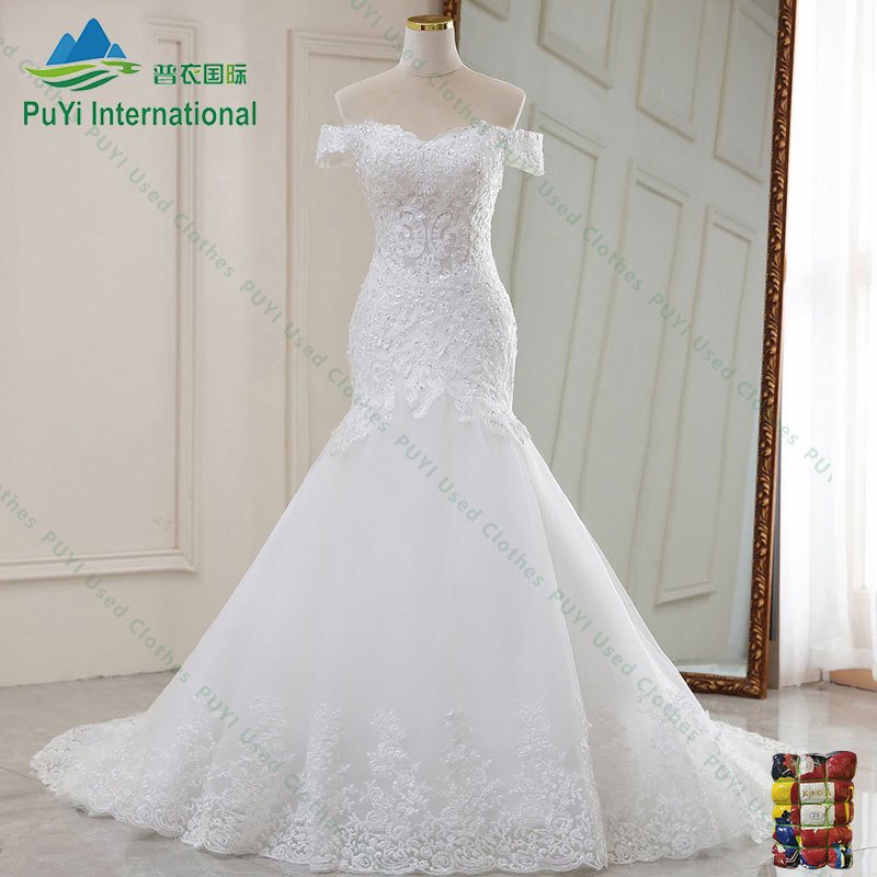 Chiffon used wedding gowns clothes supplier ukay ukay used clothes bales wedding dress