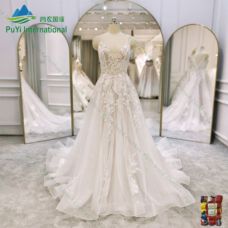 Chiffon used wedding gowns clothes supplier ukay ukay used clothes bales wedding dress