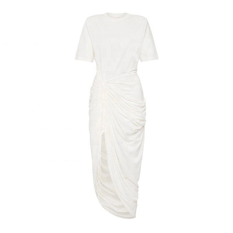 Custom OEM/ODM label Ladies High Quality Clothing Elegant Fashion Pleated Casual Dress