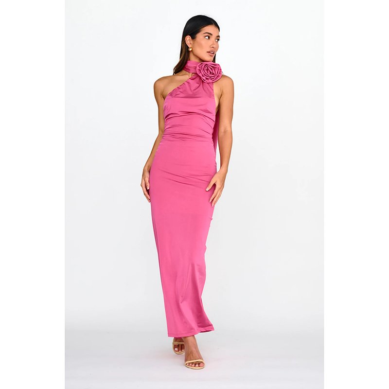 Summer Wholesale Green Beaded Strappy Knit Midi Dress Sleeveless Elegant Sexy Casual Dress