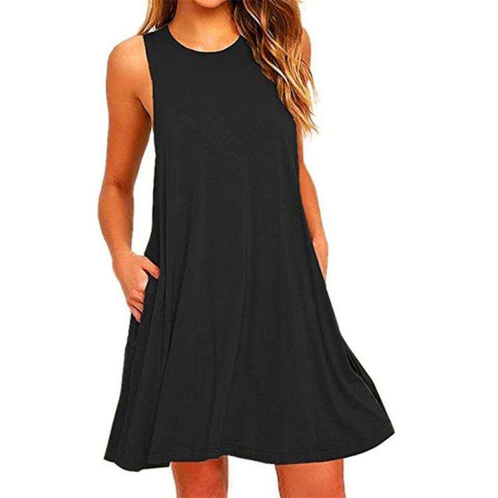Women Black Blue Summer Dress 2023 Polyester Short Sleeve O-Neck Tops Casual Loose Dress Female Street White Dress Vestidos
