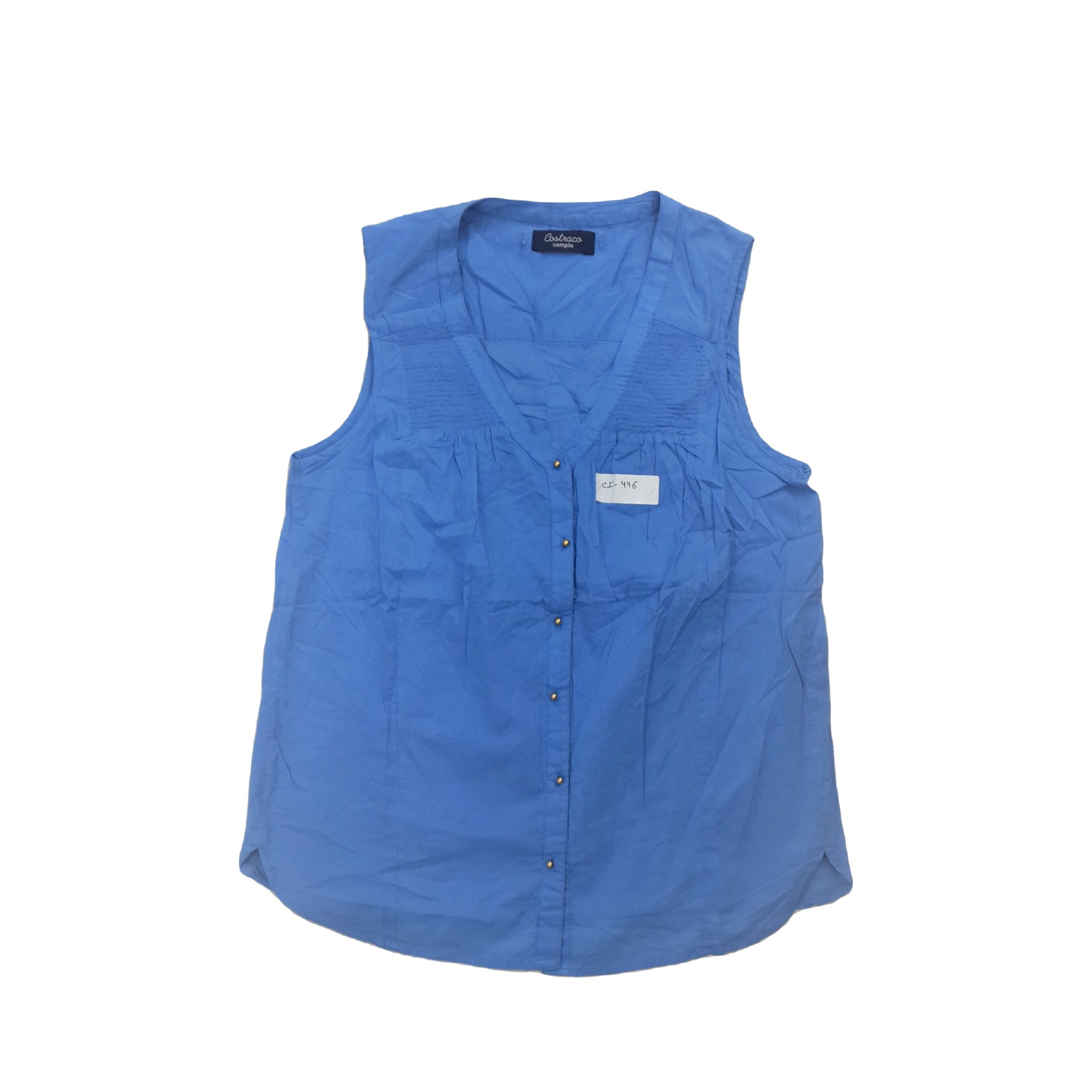 Sleeveless women tops blouses and shirts 100% cotton stylish summer clothes women clothing manufacturer