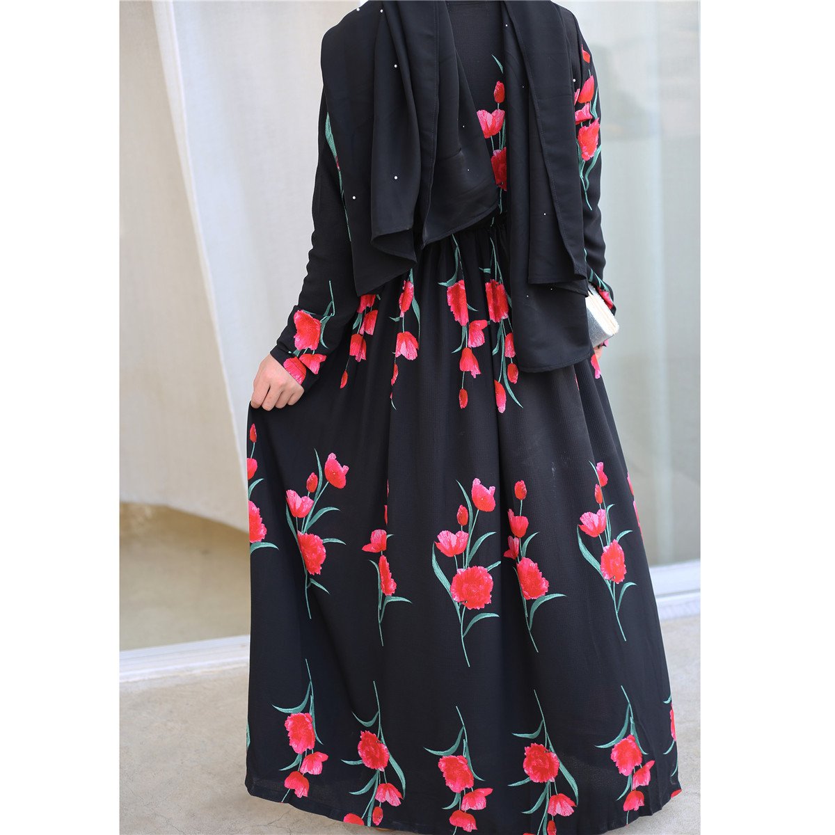 Latest Fashion Muslim Dresses Long Sleeve Strange Jubah Dubai Burka With Women Abaya Plus size Muslim dress for women