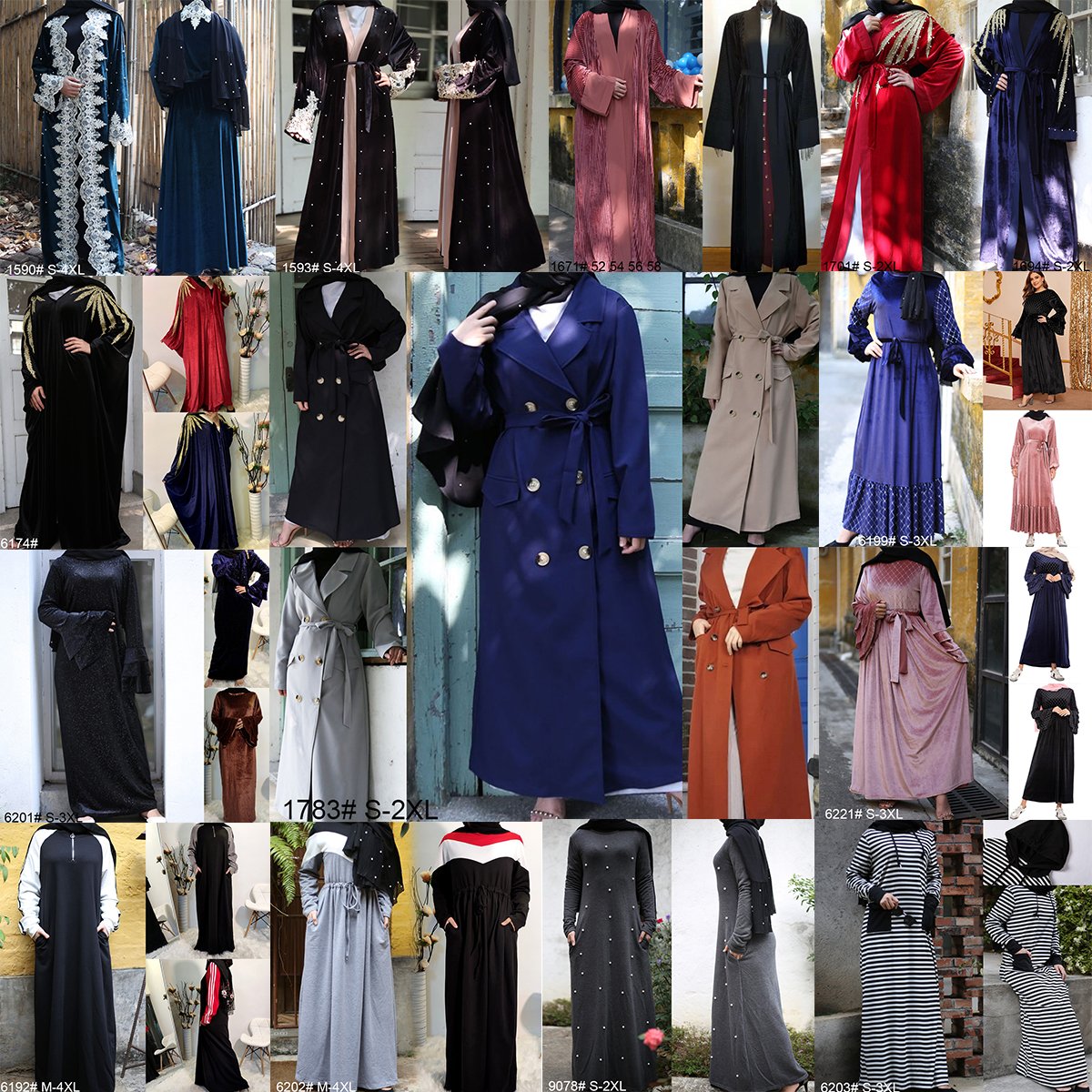 Latest Fashion Muslim Dresses Long Sleeve Strange Jubah Dubai Burka With Women Abaya Plus size Muslim dress for women