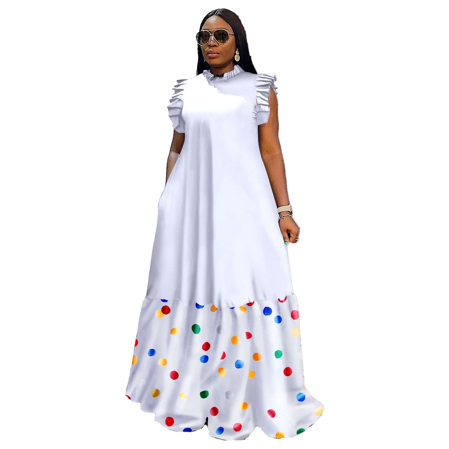 Europe And The United States Women's Summer Hot Selling Fashion Casual Plus-size Printed Dress