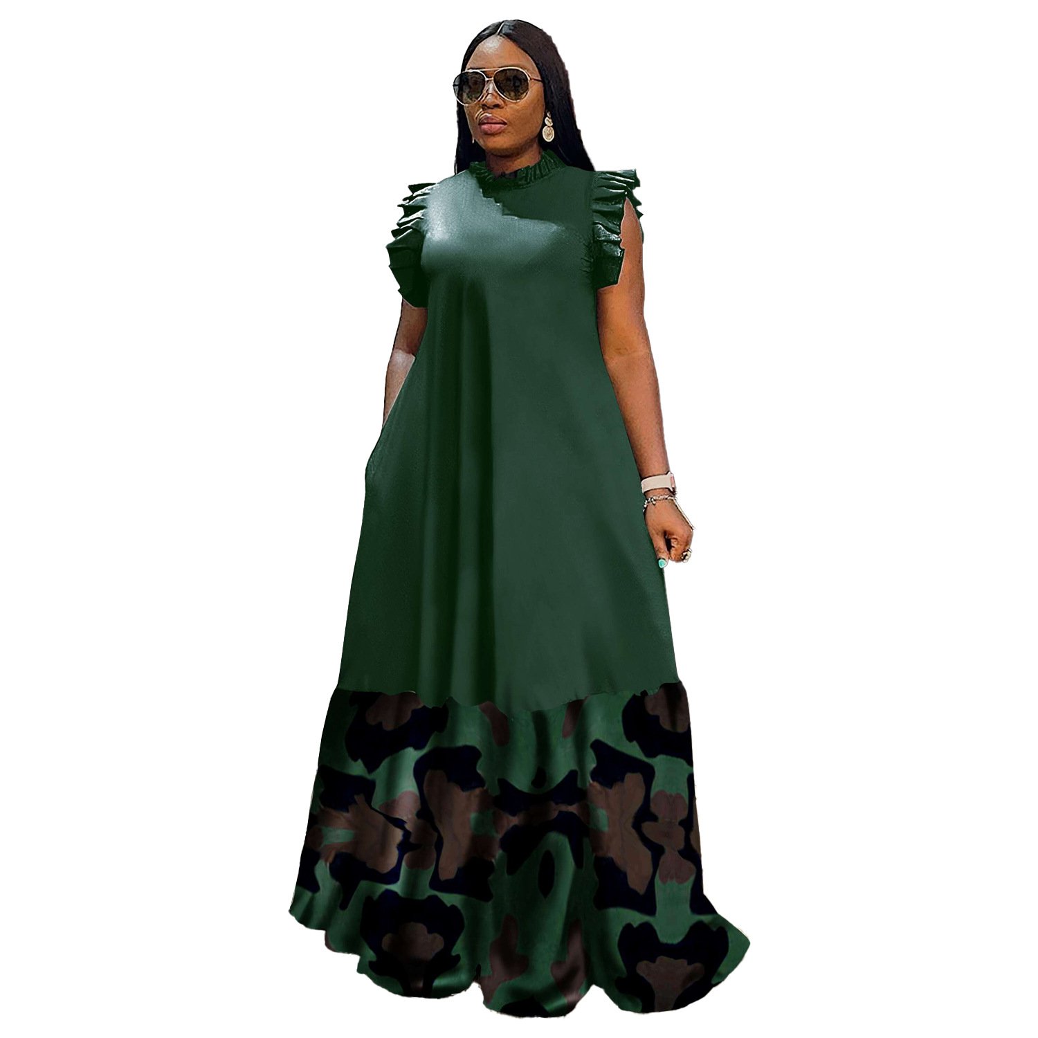 Europe And The United States Women's Summer Hot Selling Fashion Casual Plus-size Printed Dress