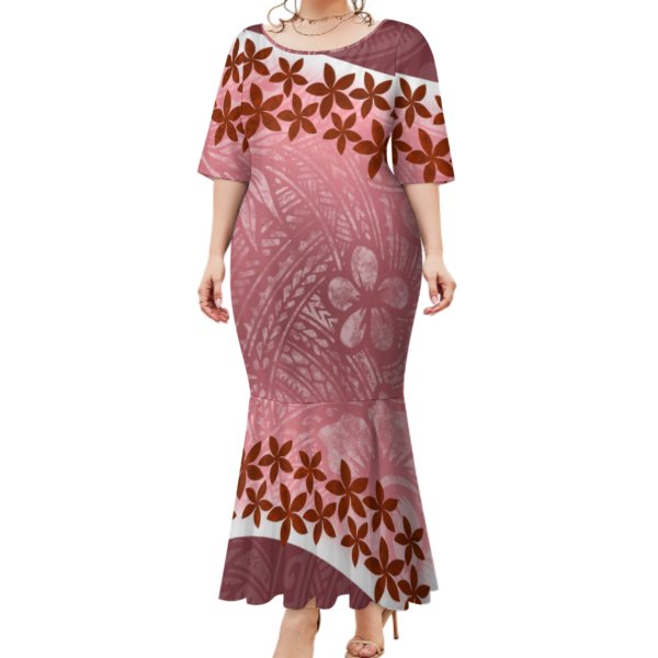 2023 New Arrival Polynesian Samoan Tribal Pattern Design Personality Casual Dress Fashion Comfortable Fishtail Dress