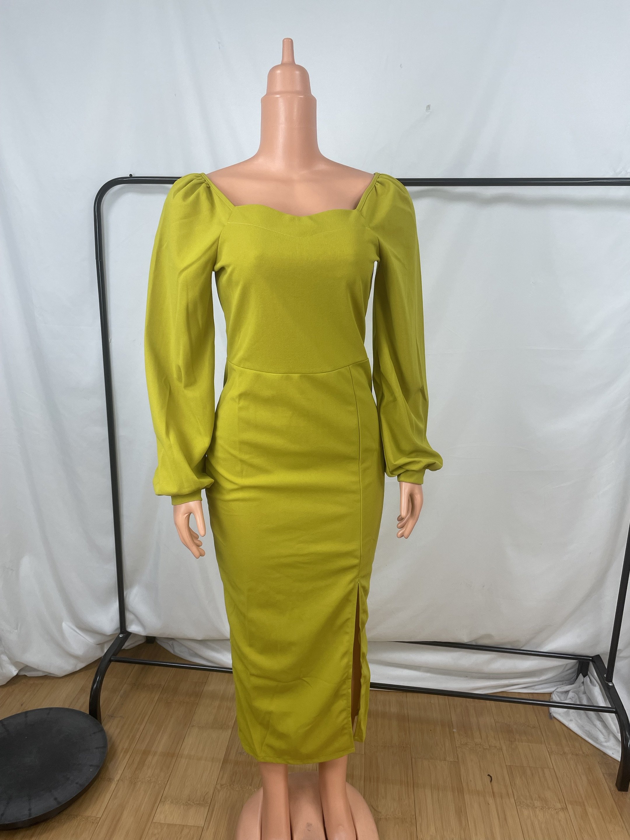 Factory Price 2023 Dresses Women Ladies Fashion Slim Sexy Backless Temperament Split Solid Color Chiffon Casual Elegant Dress