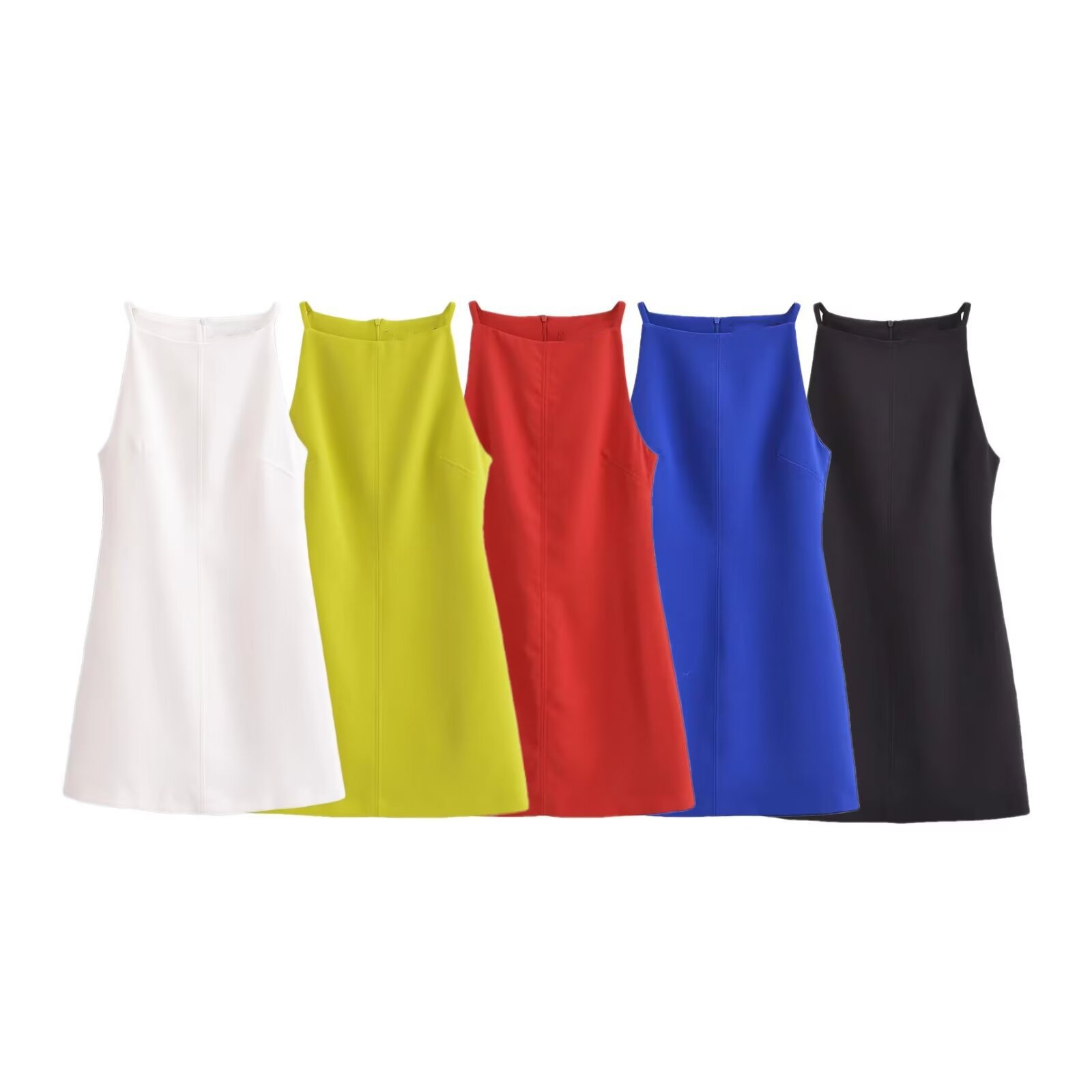 GX9479 Fashion 2024 Summer dresses solid color women's simple sexy sleeveless mini dress