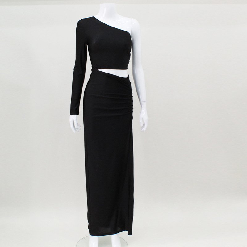 ZC2143 Autumn Women Sexy Long Sleeve High Collar Dress Womens Clothes Knitting Sweater Dresses