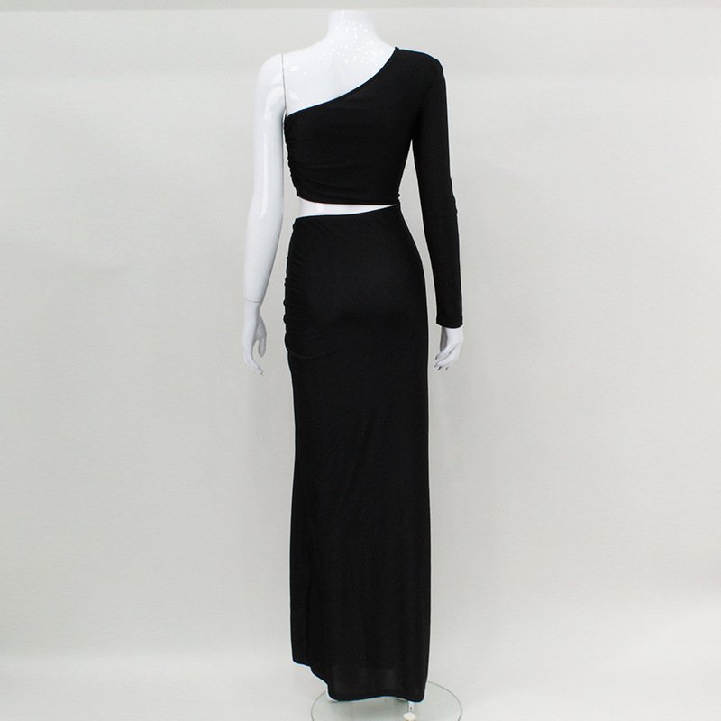 ZC2143 Autumn Women Sexy Long Sleeve High Collar Dress Womens Clothes Knitting Sweater Dresses