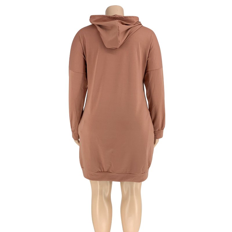 2022 spring ladies sweater dress letter printing fashion plus size women's hooded knee-length casual dress women's clothing