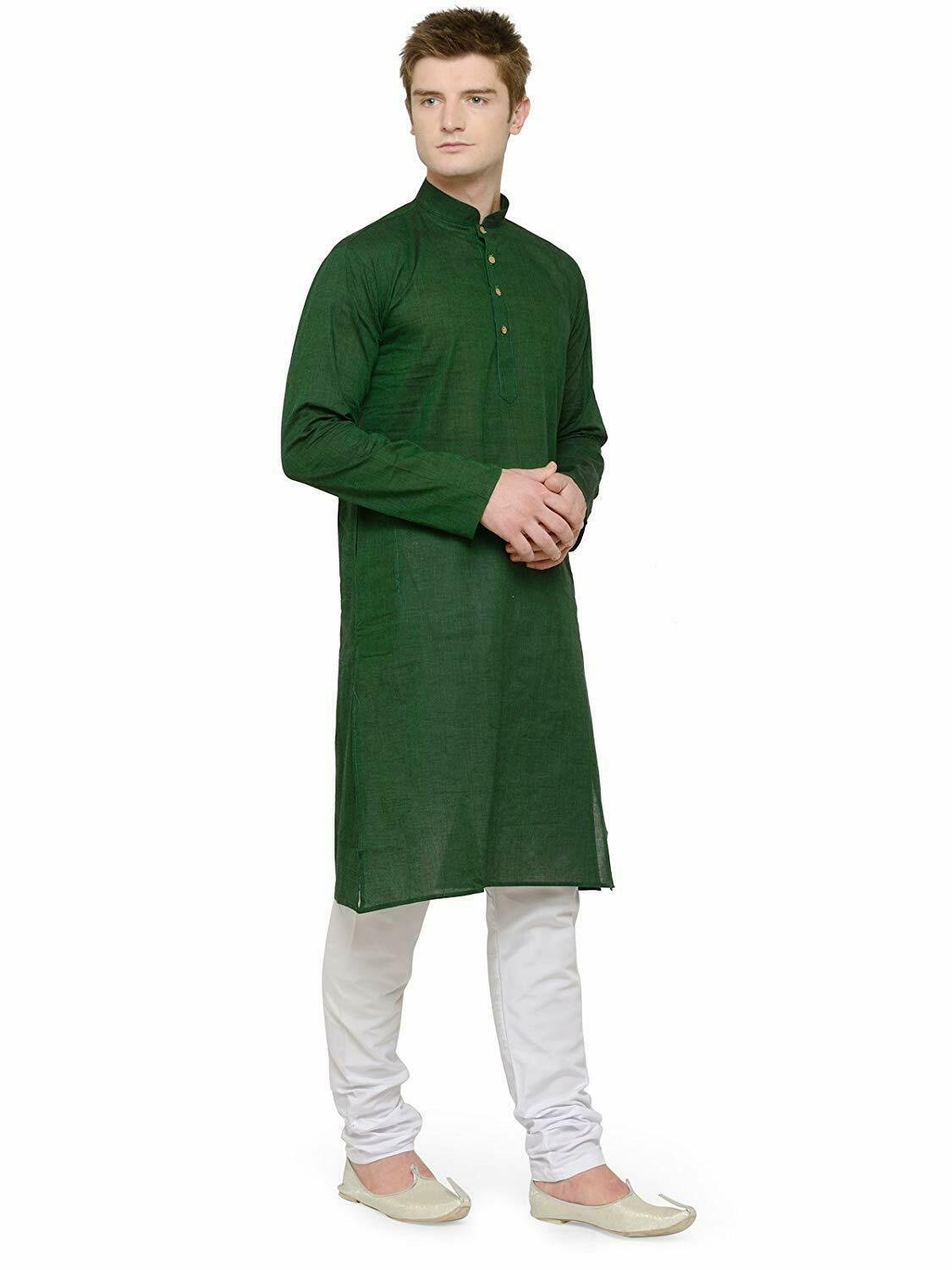 Best Selling High Quality 100% Cotton Long Straight Kurta Pajama Set Solid Pattern Casual Style Indian Ethnic Dress for Boys