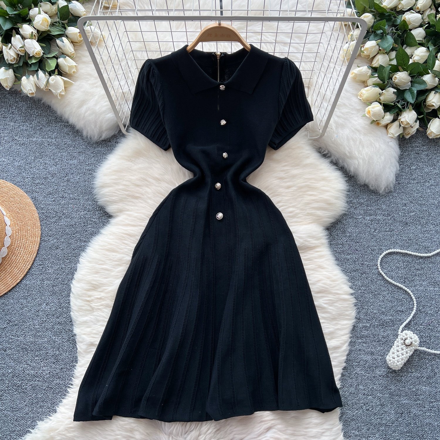 Short Sleeve Fashion Midi Women Elegant Party Dinner Summer Casual Dresses
