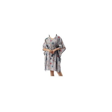 Buy Latest Designed Pure Cotton Printed Knee Length Kaftan Dress For Women's Casual Dress By Indian Exporters