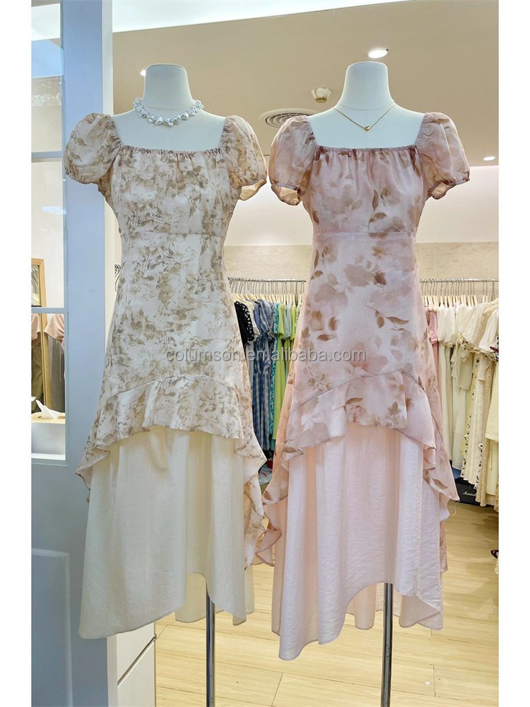 Wholesale Elegant Women's Dress Summer New Style Vintage Hollow Lace Dress Flower Embroidery Design Feeling Long Dress