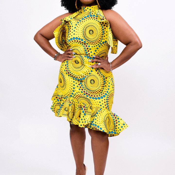 African Kitenge Designs Sleeveless Ankara Print Ladies Elegant Casual Dresses