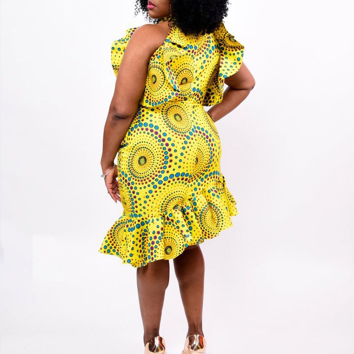 African Kitenge Designs Sleeveless Ankara Print Ladies Elegant Casual Dresses