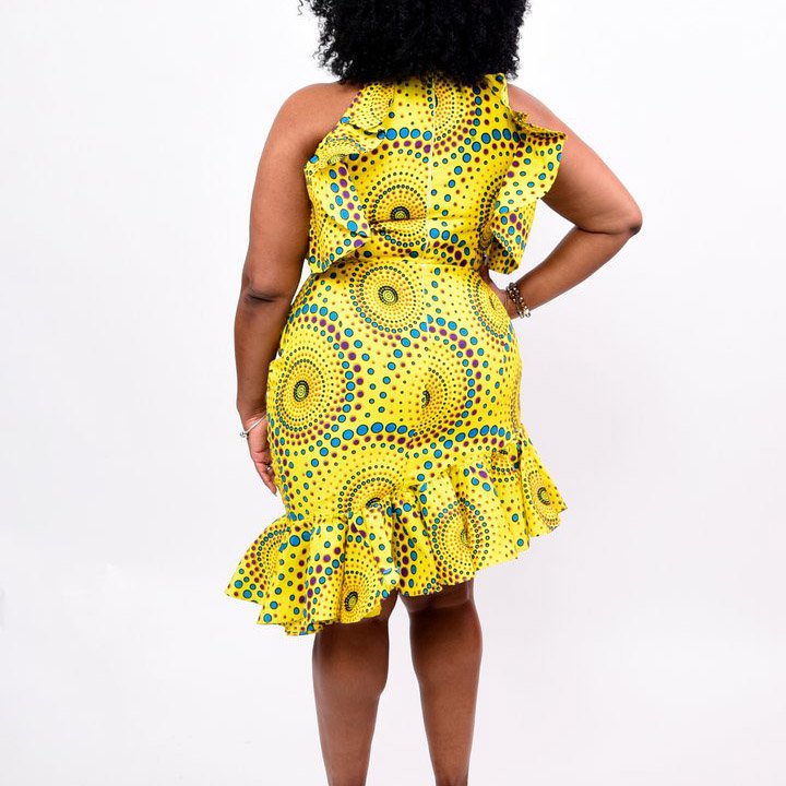 African Kitenge Designs Sleeveless Ankara Print Ladies Elegant Casual Dresses