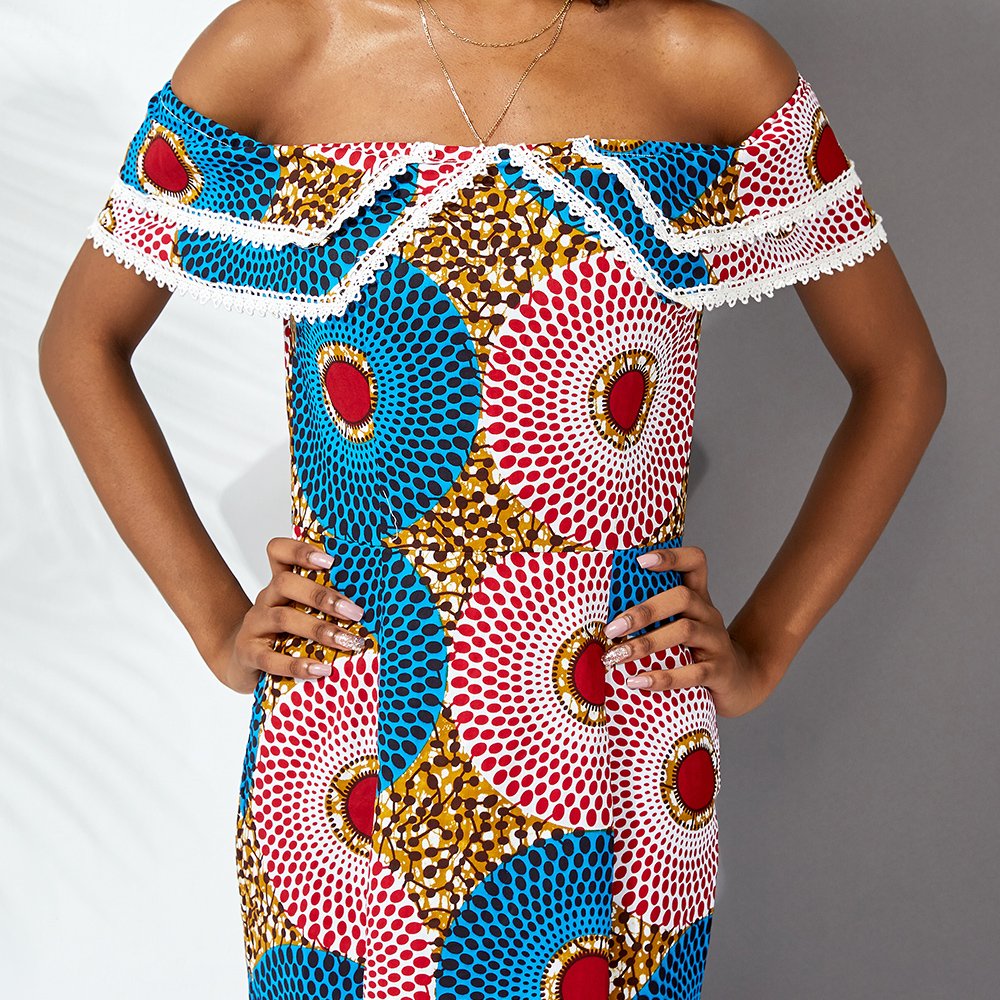 wholesale manufacturer African Dress Floral Printed Maxi Dress Ladies Holiday Party Long Dress Plus Size for women