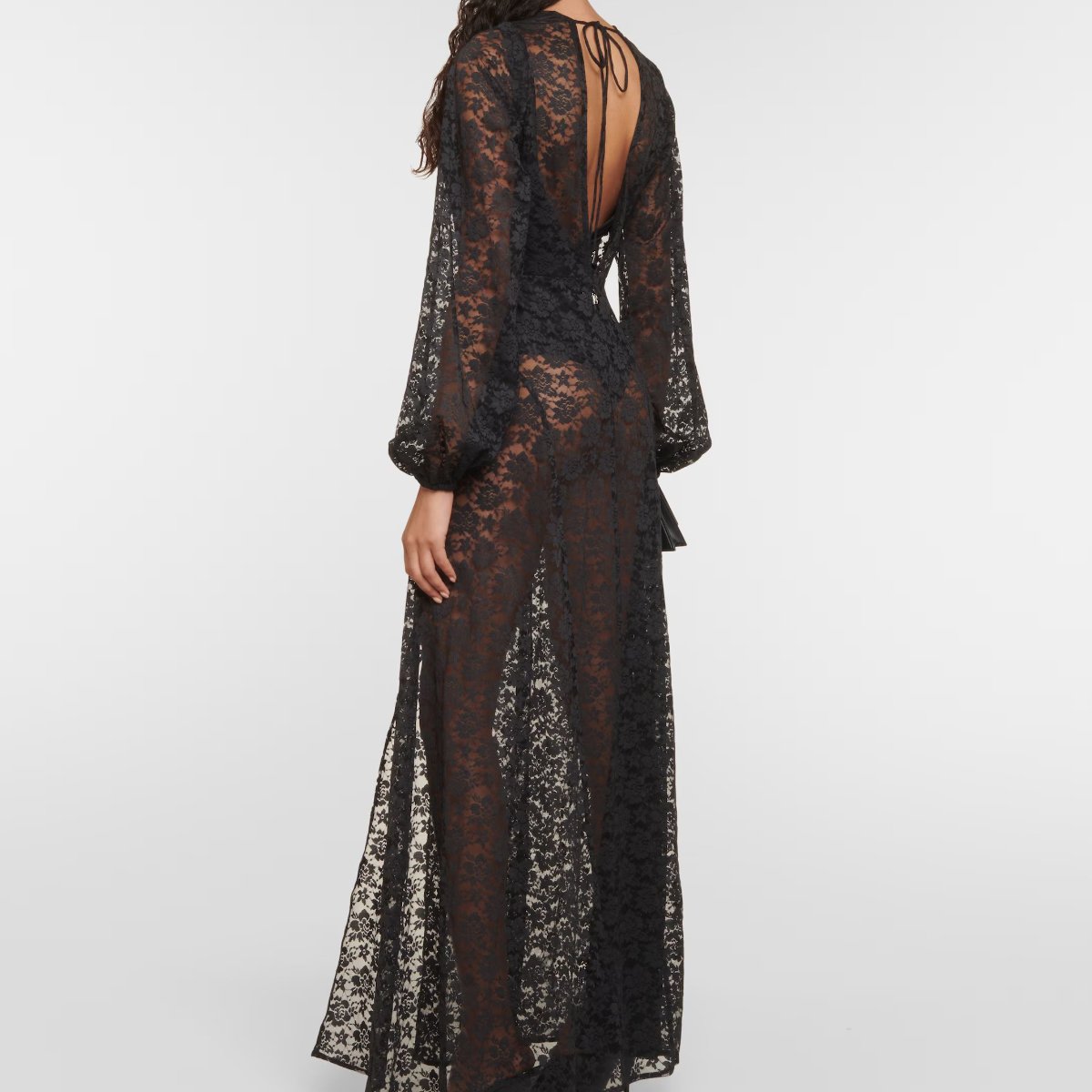 Summer cool and breathable women's long sleeved lace casual dress