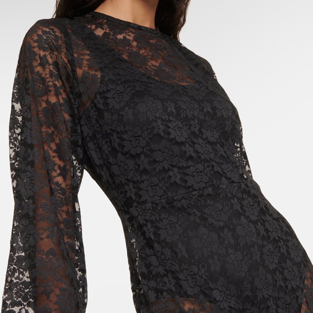 Summer cool and breathable women's long sleeved lace casual dress