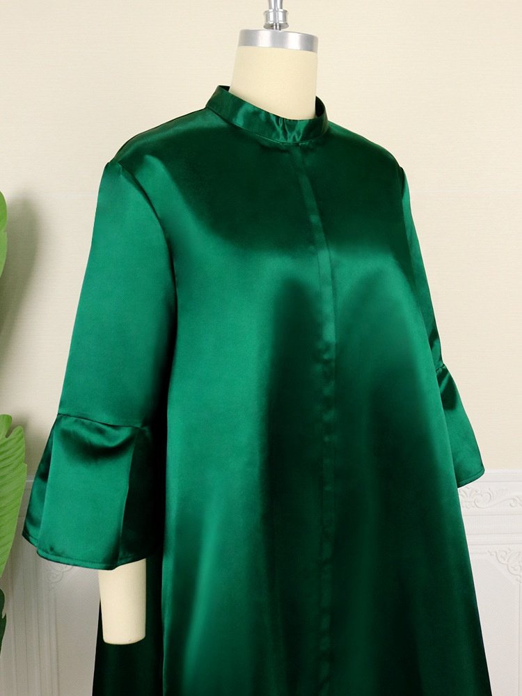 Latest Summer Oversized Flare Sleeve Shirt Girl Casual Elegant Dresses