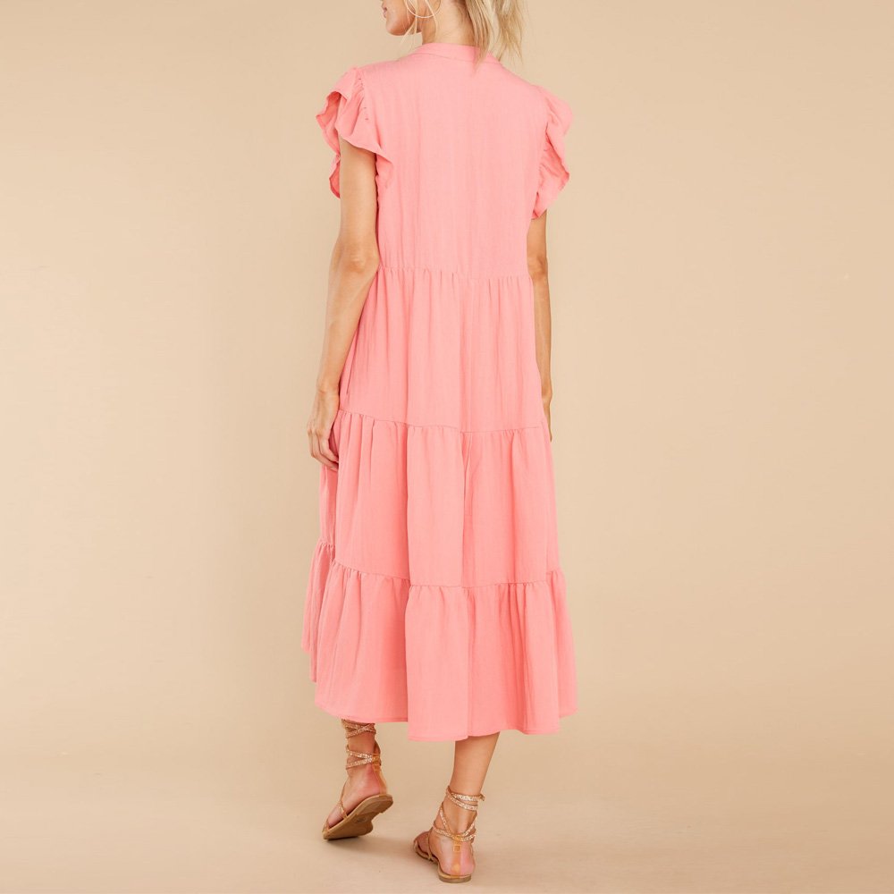 Summer Floral Sleeveless Sheer V-neck Sexy Beach Especially Slim Wrinkle Midi Elegant Casual Dress