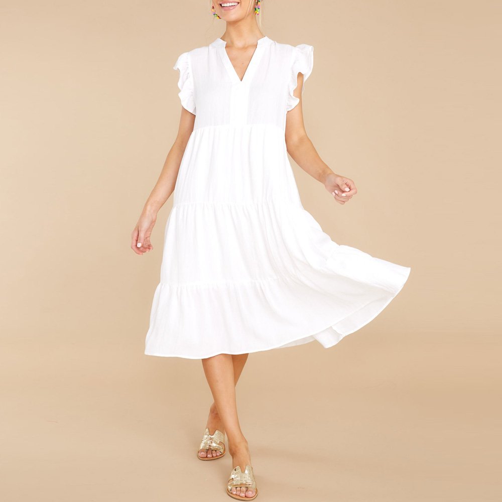 Summer Floral Sleeveless Sheer V-neck Sexy Beach Especially Slim Wrinkle Midi Elegant Casual Dress