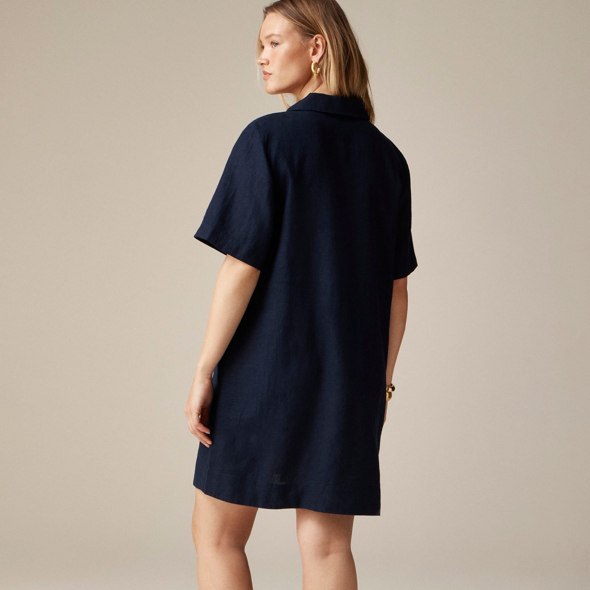 Custom V Neck Pockets Women Summer Dresses Loose Woman Elegant Casual Dresses Falls Above Knee Linen Dress OEM Plus Size