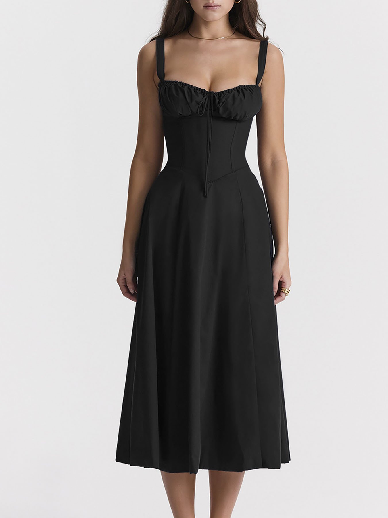 ODM Summer Gothic Style Dresses Solid Color Sexy Backless Dresses French Vintage Sleeveless Casual Dresses
