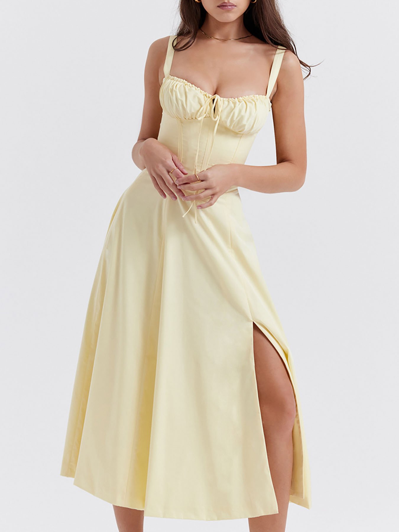 ODM Summer Gothic Style Dresses Solid Color Sexy Backless Dresses French Vintage Sleeveless Casual Dresses