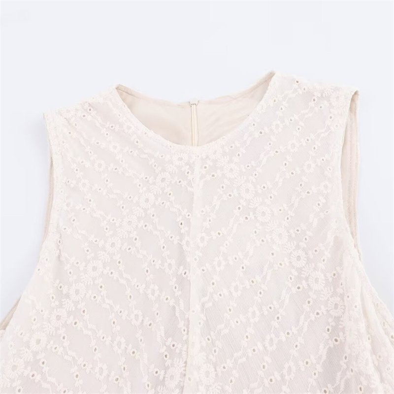 TAOP&ZA women's clothing 2024 summer new European and American fashion simple temperament embroidered dress 8584273