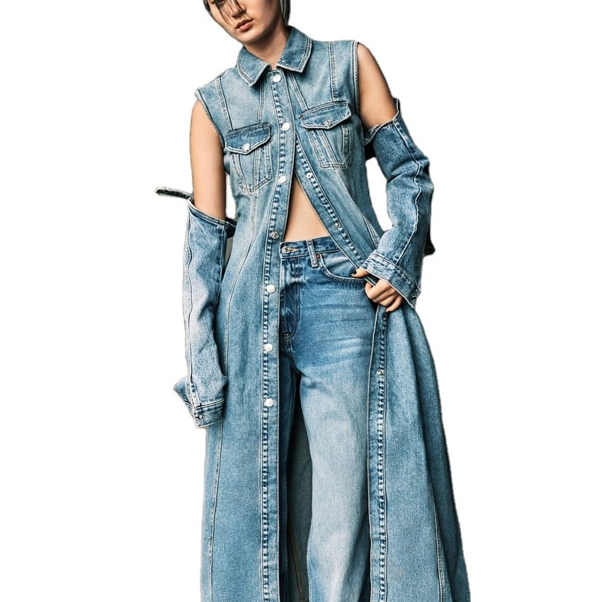 New Fashionable Women dresses Sleeveless Long Sleeve Denim Dress For Ladies women's dresses