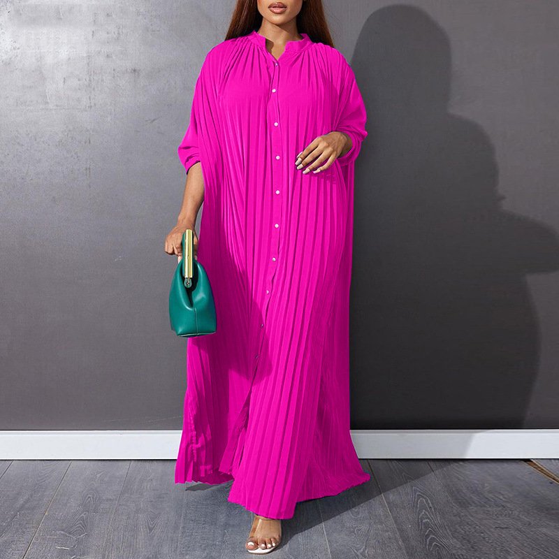 new arrivals plus size womens clothing shirt dresses women lady elegant ladies new stylish loose casual pressed pleated dress