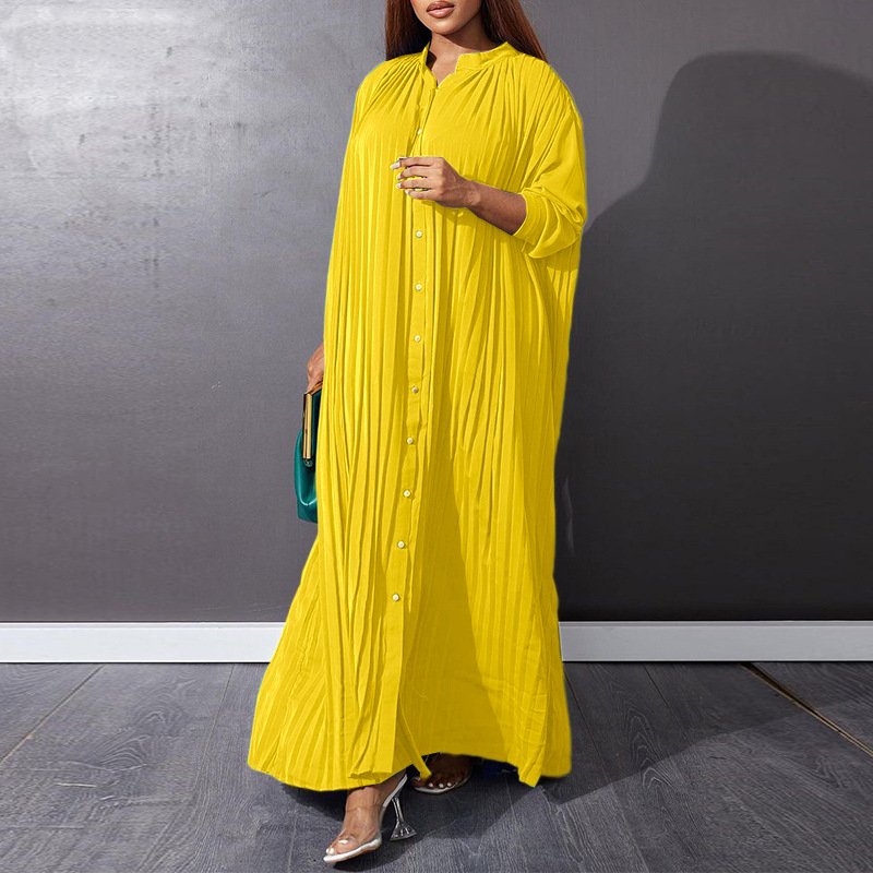 new arrivals plus size womens clothing shirt dresses women lady elegant ladies new stylish loose casual pressed pleated dress