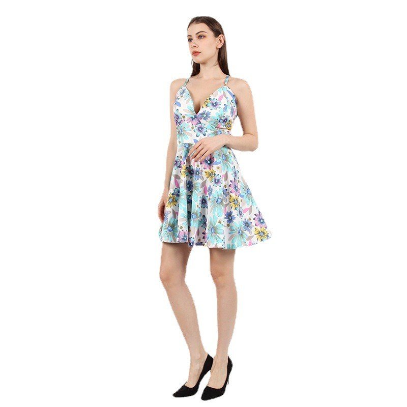 Casual Dresses Women Summer Dress Lady Slip Dress New Design Girl Skirts Printed Floral Wear Blooming