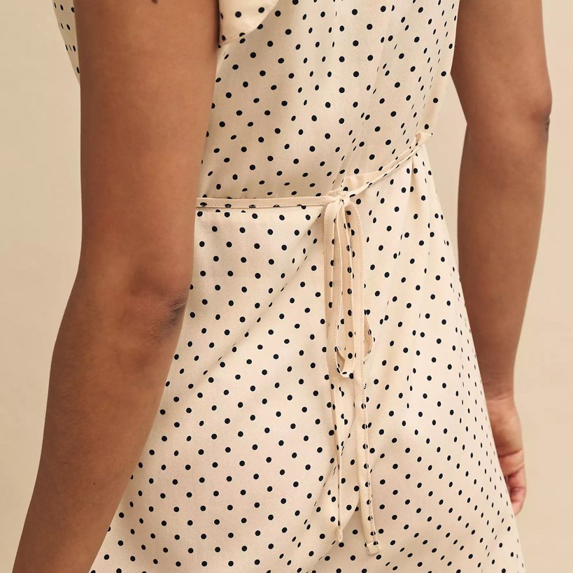 Casual Dresses Factory Wholesale Spot Print Midi Dress Ruffle Cap Sleeves V Neck Dresses for Women