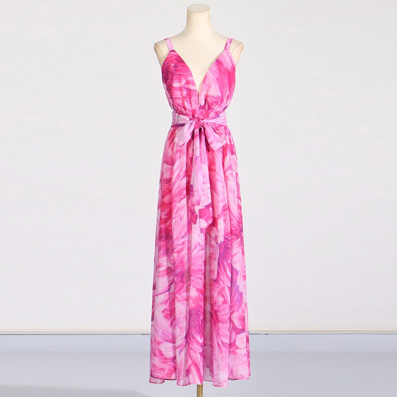 FUDA C65 Ladies Dress For Women Clothing Elegant Long Casual Dresses Custom Logo Flower embroidery sexy dress